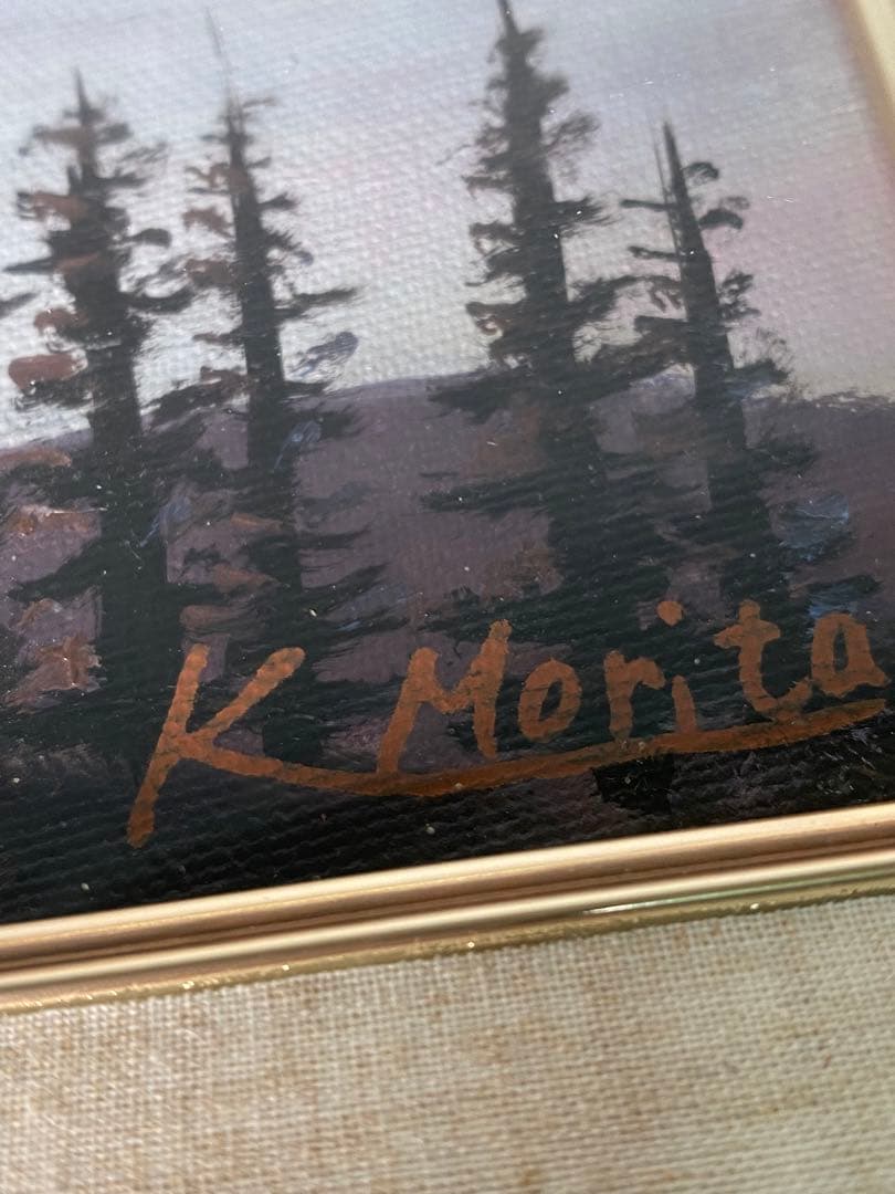 1466❣️ 油彩画  赤富士　森田  10号