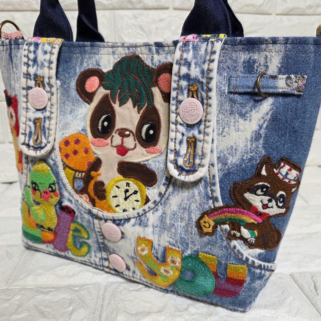 937 デニム＊リメイク＊刺繍＊バッグ＊トートバッグ