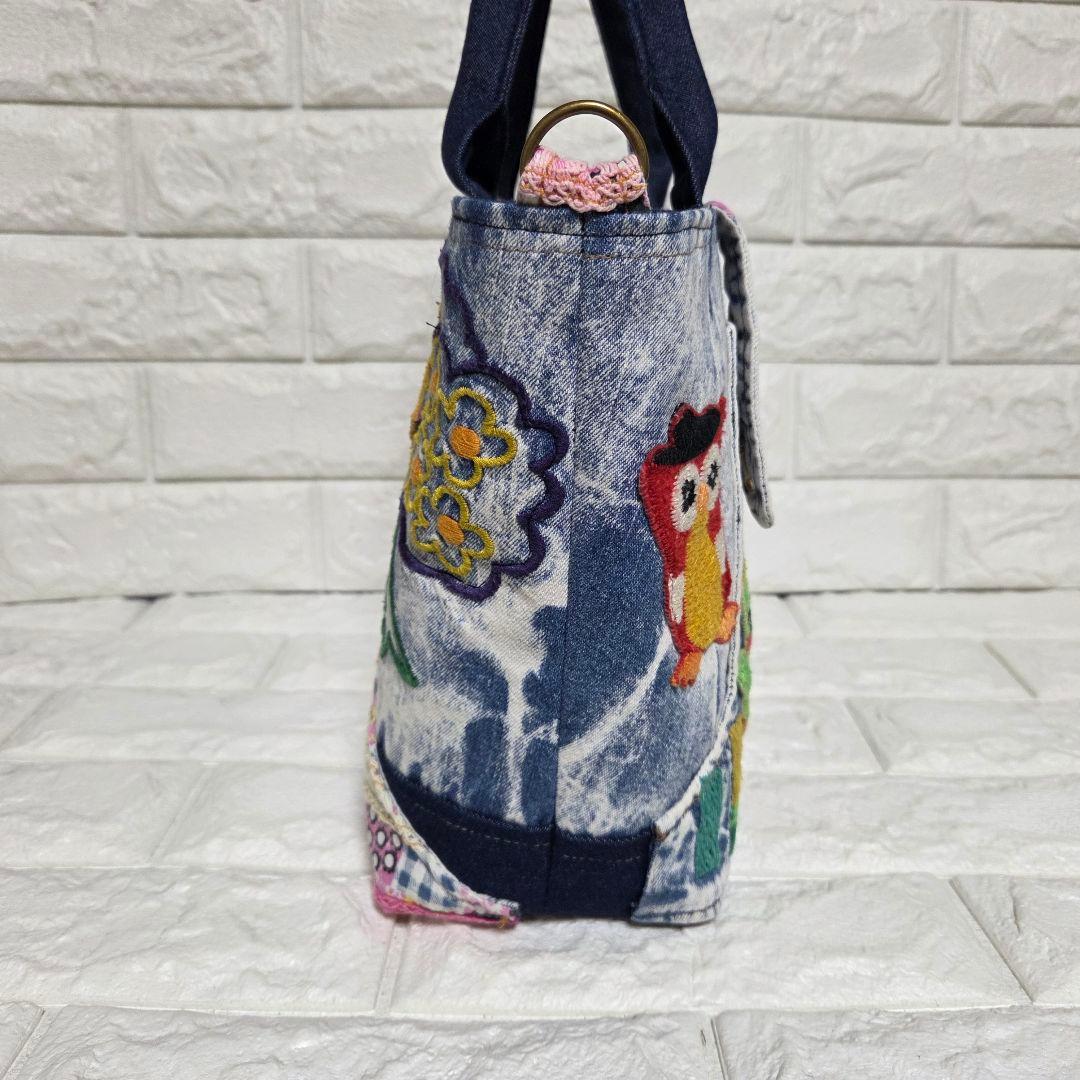 937 デニム＊リメイク＊刺繍＊バッグ＊トートバッグ