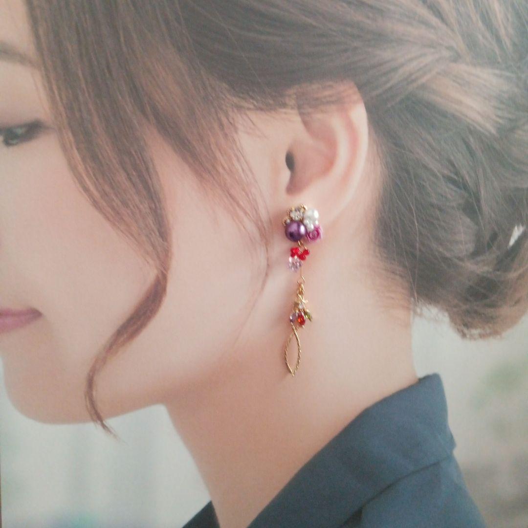 ♡ハンドメイド♡ビジューピアスorイヤリング№327ファルファーレ