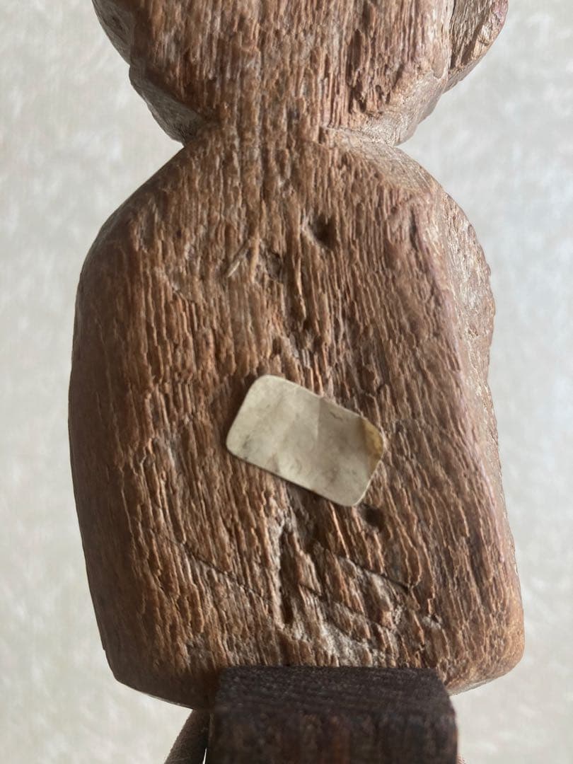 インド〜ネパール民族木彫ペア像｜祖霊守護像|三鷹猫｜トライバルアート｜H27cm