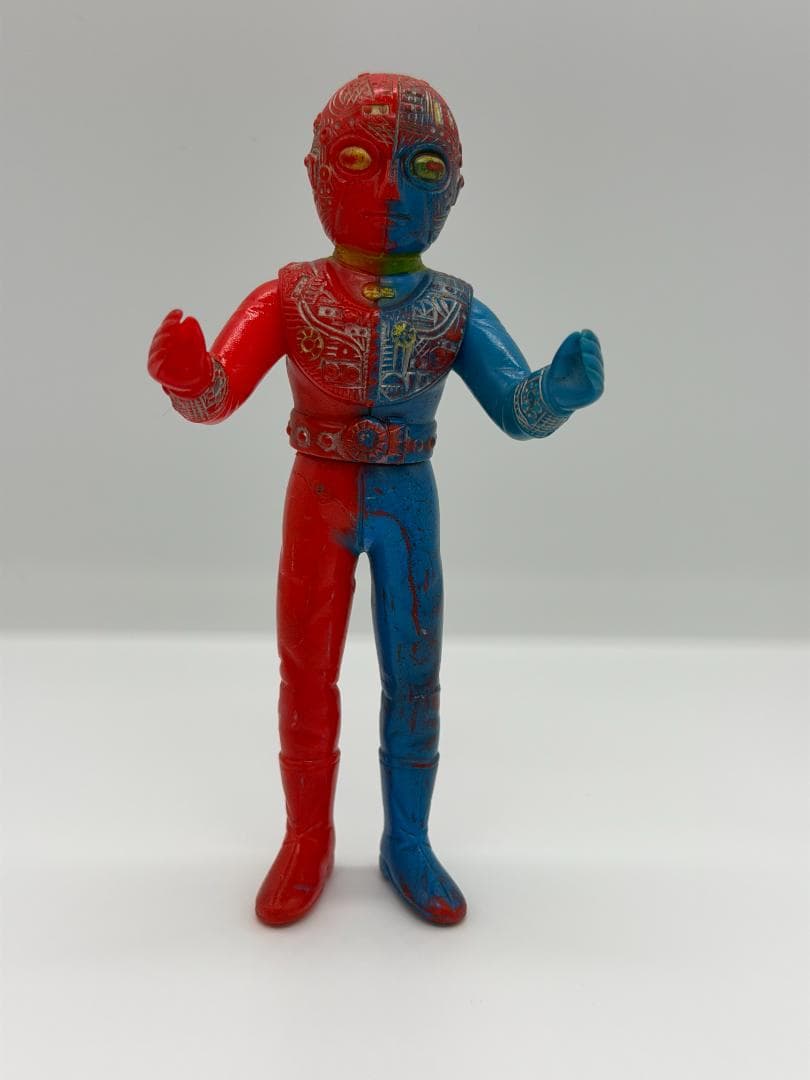 ポピー キカイダー　ソフビ人形 14.0cm 当時物　傷・破れあり