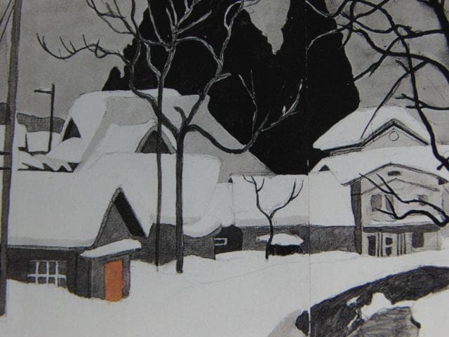 斎藤清、【西会津町・山口】、希少な大判額装用画集より、美品