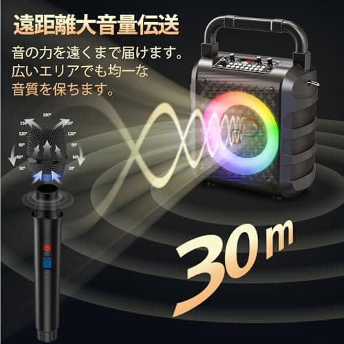 スピーカーセット JYX カラオケセット 家庭用 拡声器 ワイヤレスマイク ２p
