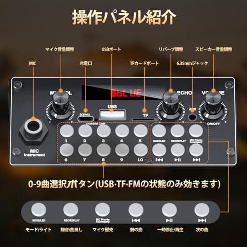 スピーカーセット JYX カラオケセット 家庭用 拡声器 ワイヤレスマイク ２p