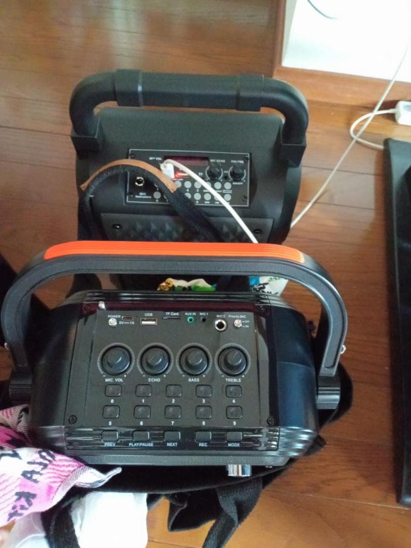 スピーカーセット JYX カラオケセット 家庭用 拡声器 ワイヤレスマイク ２p