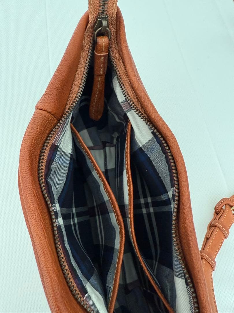 NewYorker ブラウン レザーショルダーバッグ