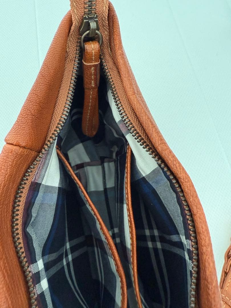 NewYorker ブラウン レザーショルダーバッグ