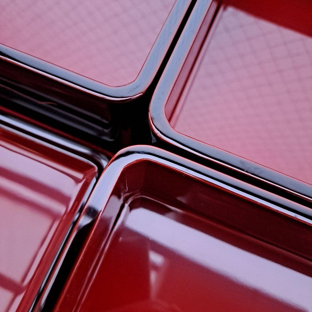 【会津漆器　6.5寸\"3段重箱】天然木製　溜塗　沈金\"松葉　長期保管品