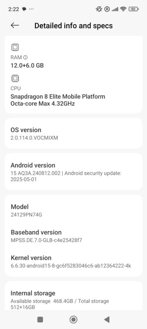 Xiaomi 15 12gb/512GB Global Version. 白