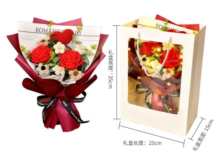 毛糸 花束 手編み ニットフラワーW70 母の日花インテリア 誕生日 プレゼント