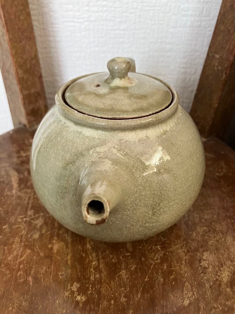 田谷直子　ポット　灰釉　急須