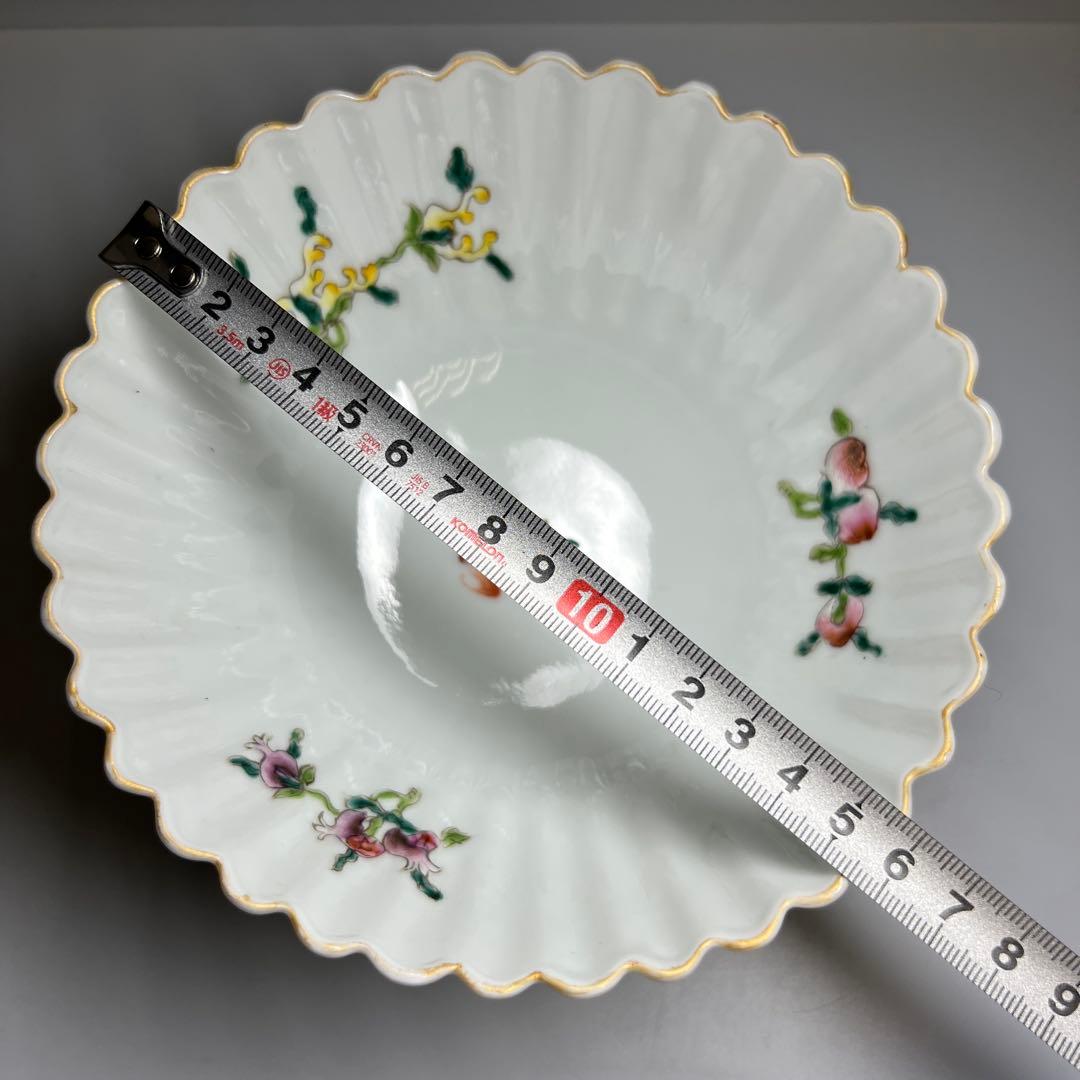 専用　中国美術　大清雍正年製　粉彩菊割鉢　幅15.8㎝　東Y8-0310④タサチ