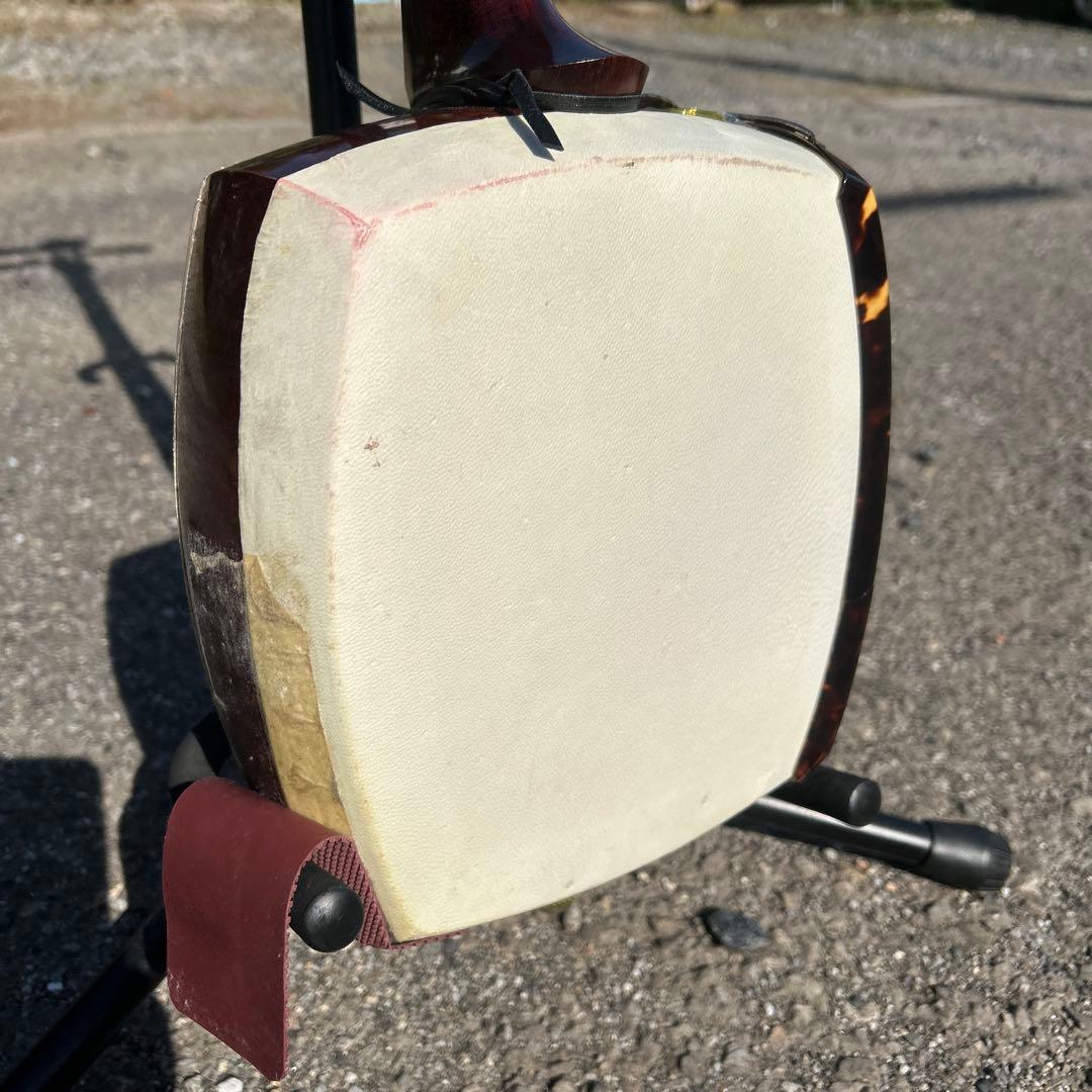 紅木津軽三味線　太竿　金細　綾杉　トチ多数