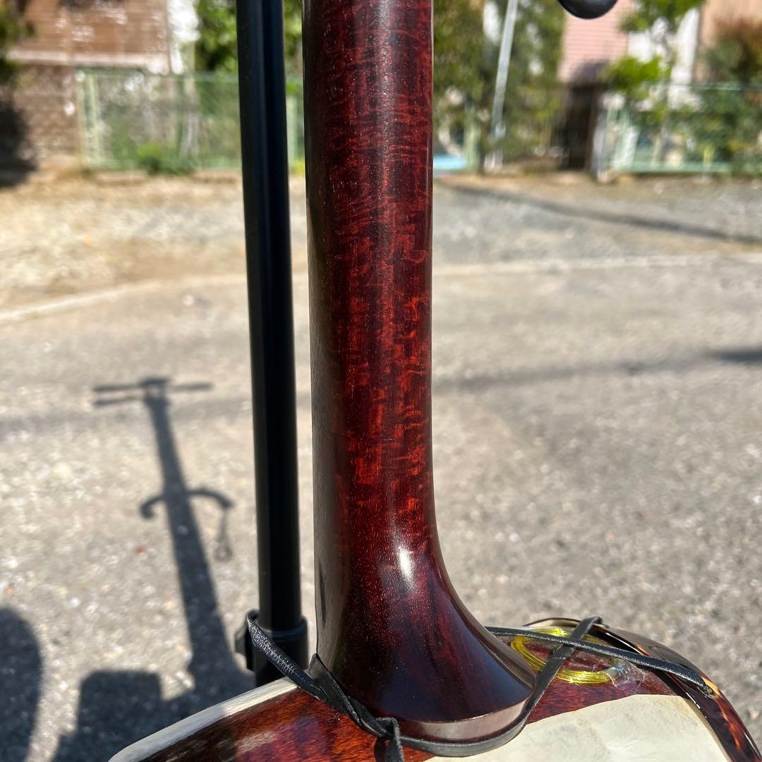 紅木津軽三味線　太竿　金細　綾杉　トチ多数