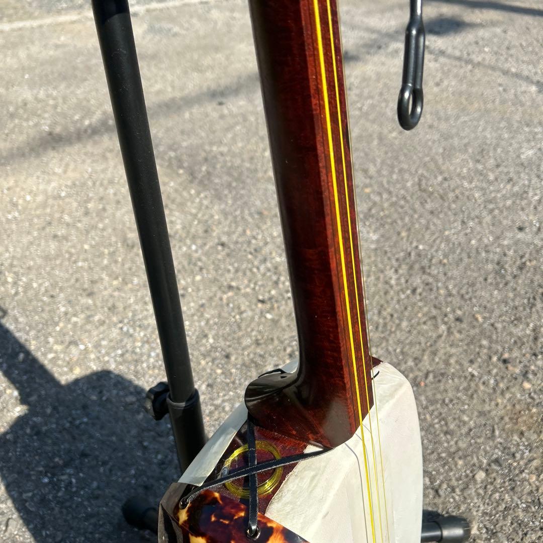 紅木津軽三味線　太竿　金細　綾杉　トチ多数