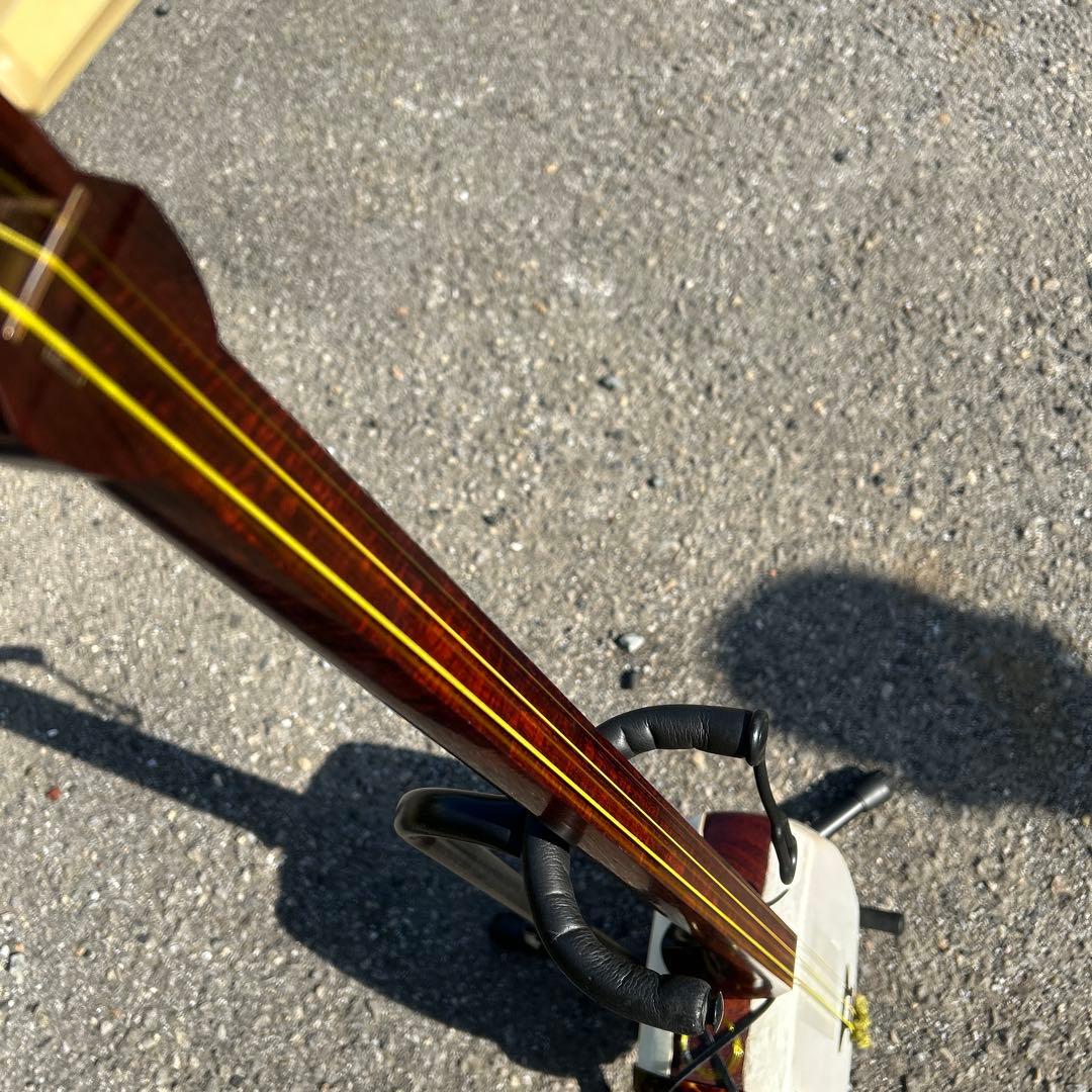 紅木津軽三味線　太竿　金細　綾杉　トチ多数