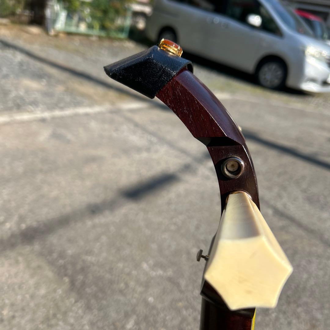 紅木津軽三味線　太竿　金細　綾杉　トチ多数