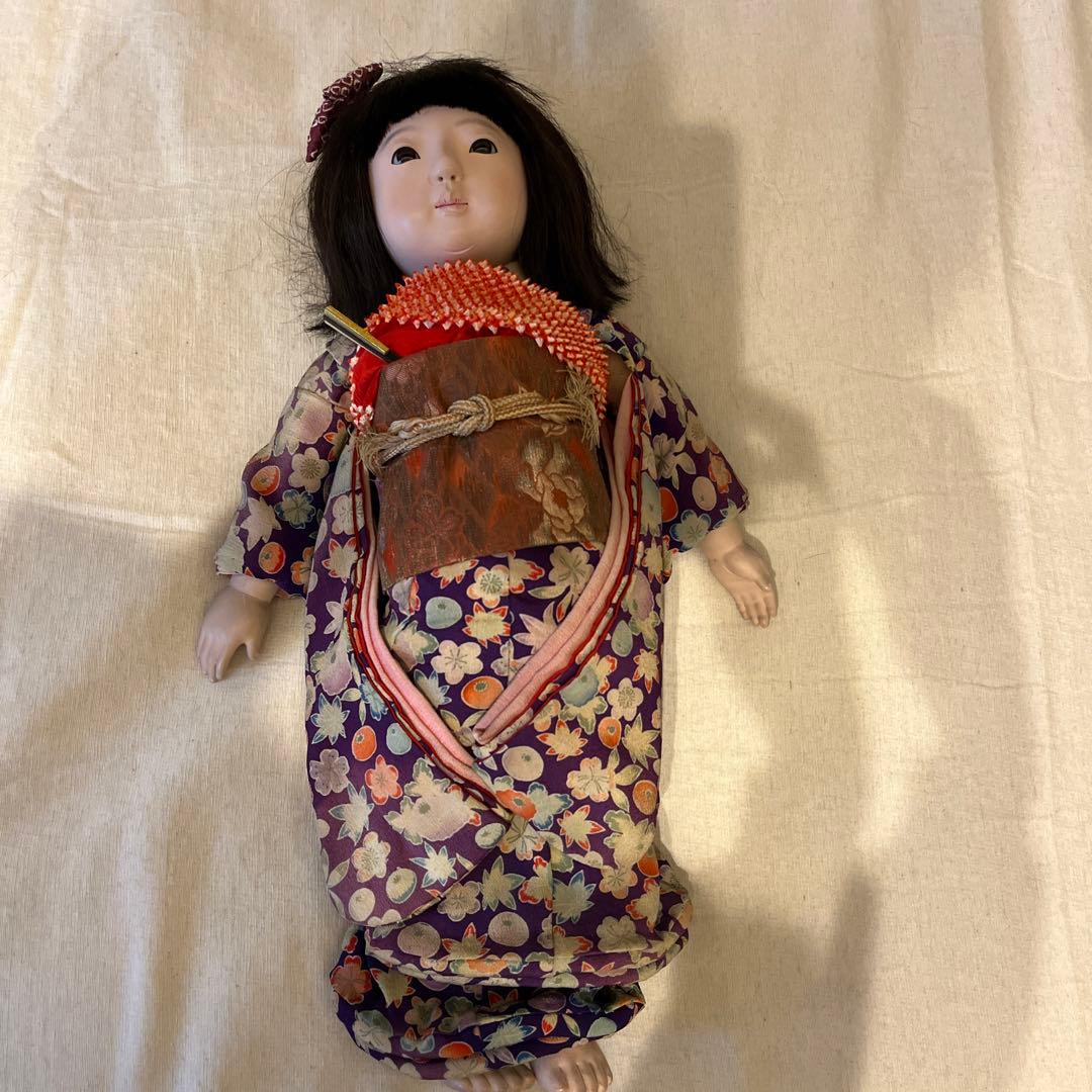 市松人形　國光銘　鳴き人形　昭和初期　アンティーク