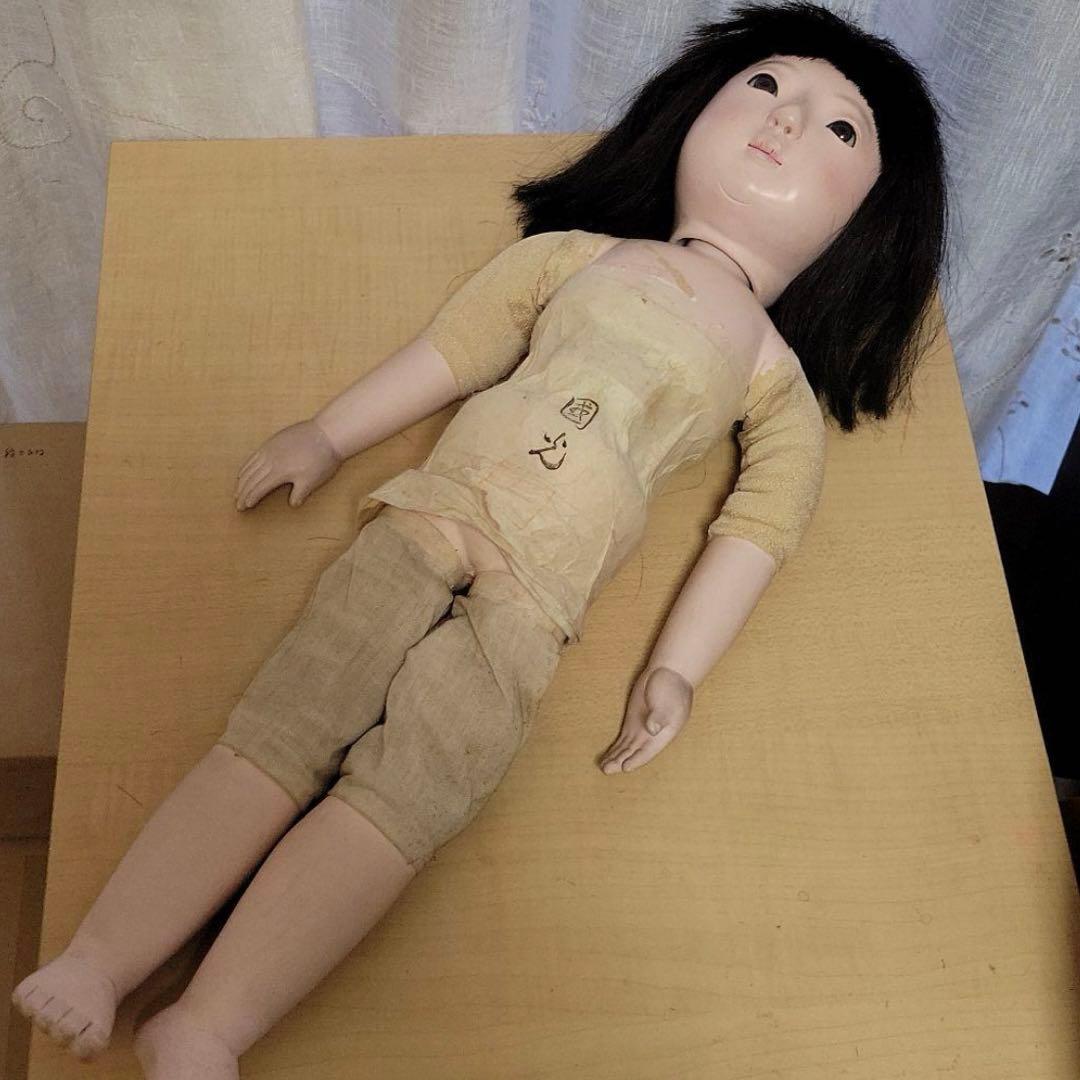 市松人形　國光銘　鳴き人形　昭和初期　アンティーク