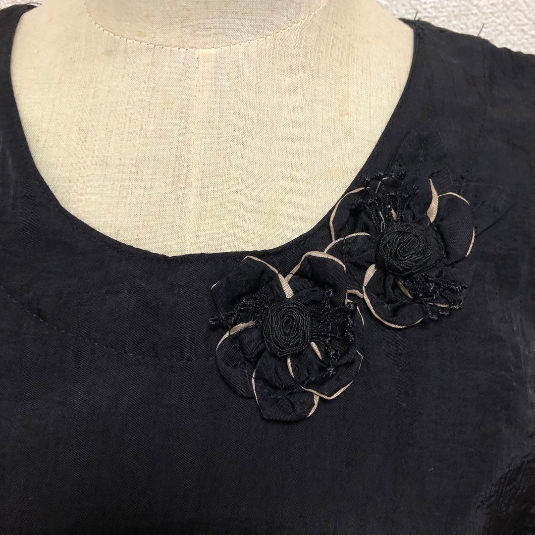 新品 お花モチーフ あったかエプロンドレス ワンピース