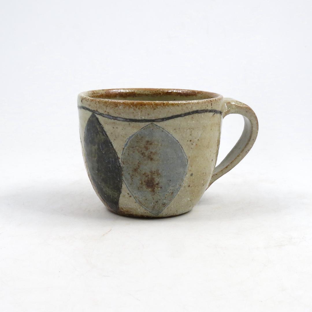 新品　食器　陶器　作家　楕円平鉢(大・小)とマグカップのセット(ひし模様) A