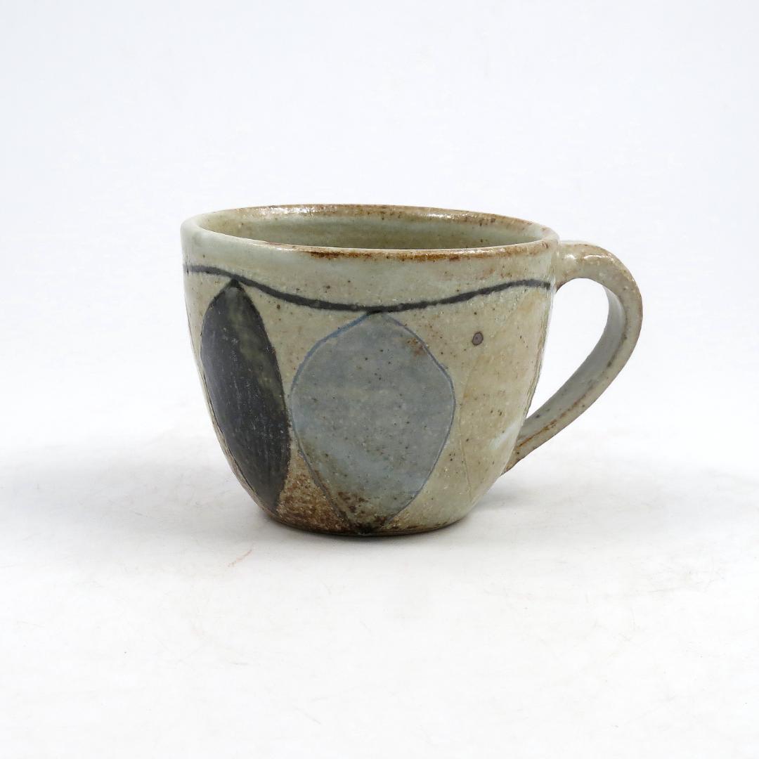 新品　食器　陶器　作家　楕円平鉢(大・小)とマグカップのセット(ひし模様) A