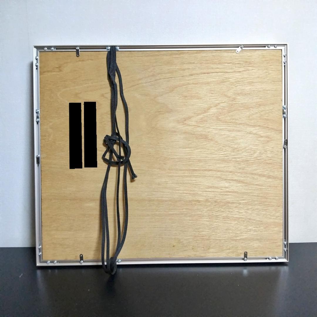 日本画　ハイビスカス　アクリル　アルミ額付き