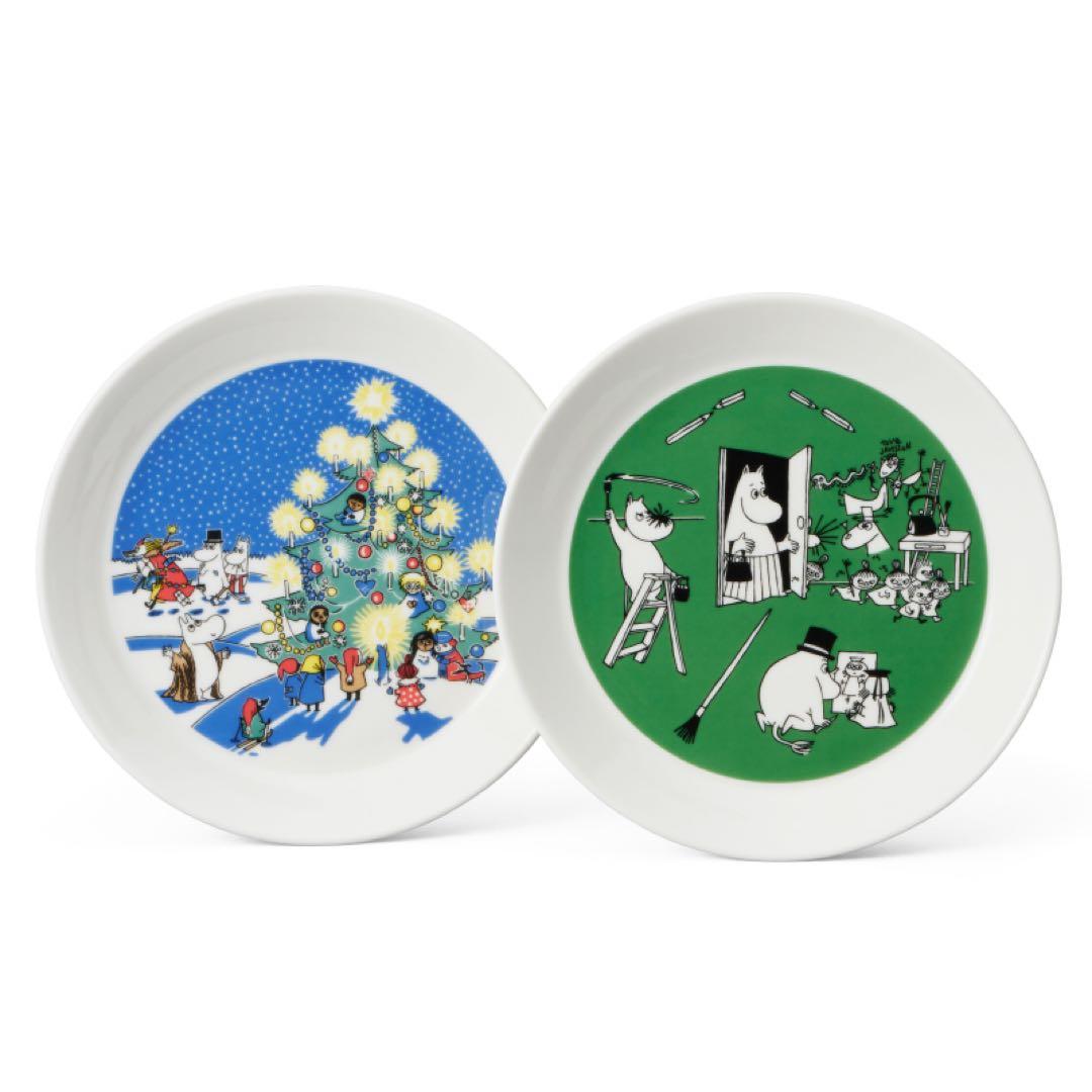 新品アラビアARABIAムーミンコレクターズ プレート ドローイング＆クリスマス