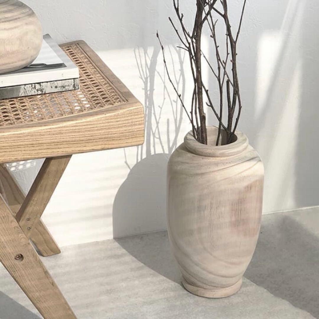 rustic pot large ウッド フラワーベース 花瓶
