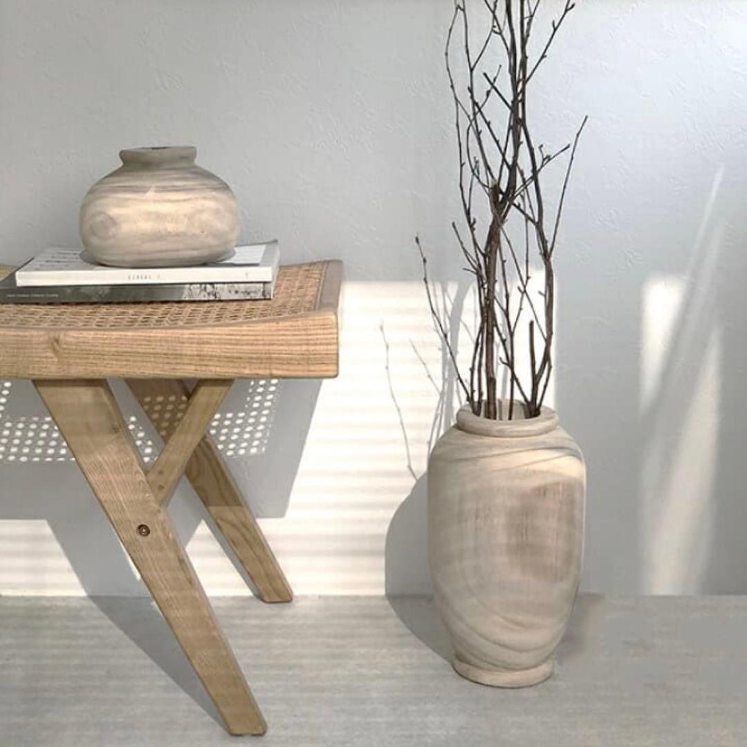 rustic pot large ウッド フラワーベース 花瓶