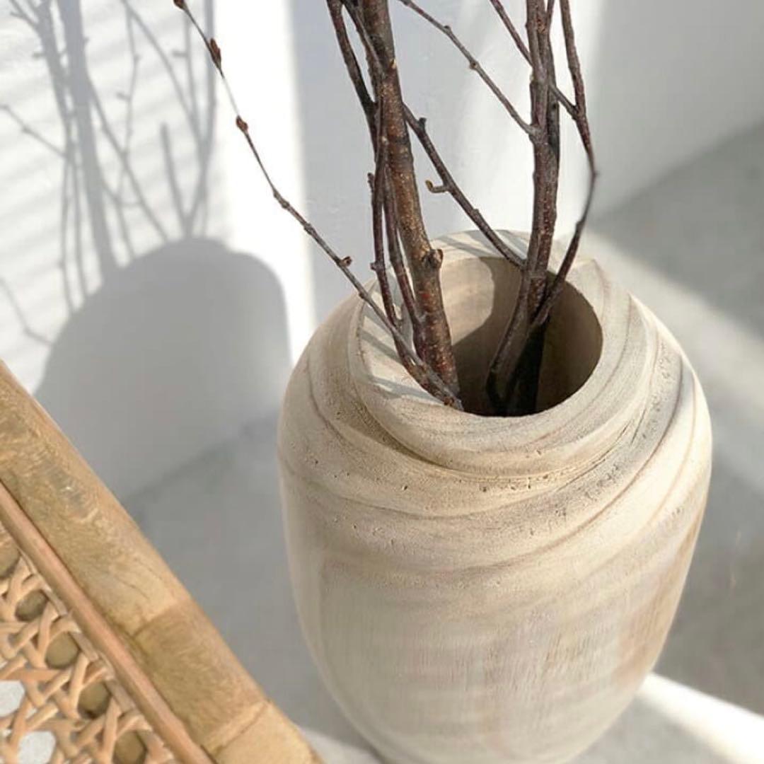 rustic pot large ウッド フラワーベース 花瓶