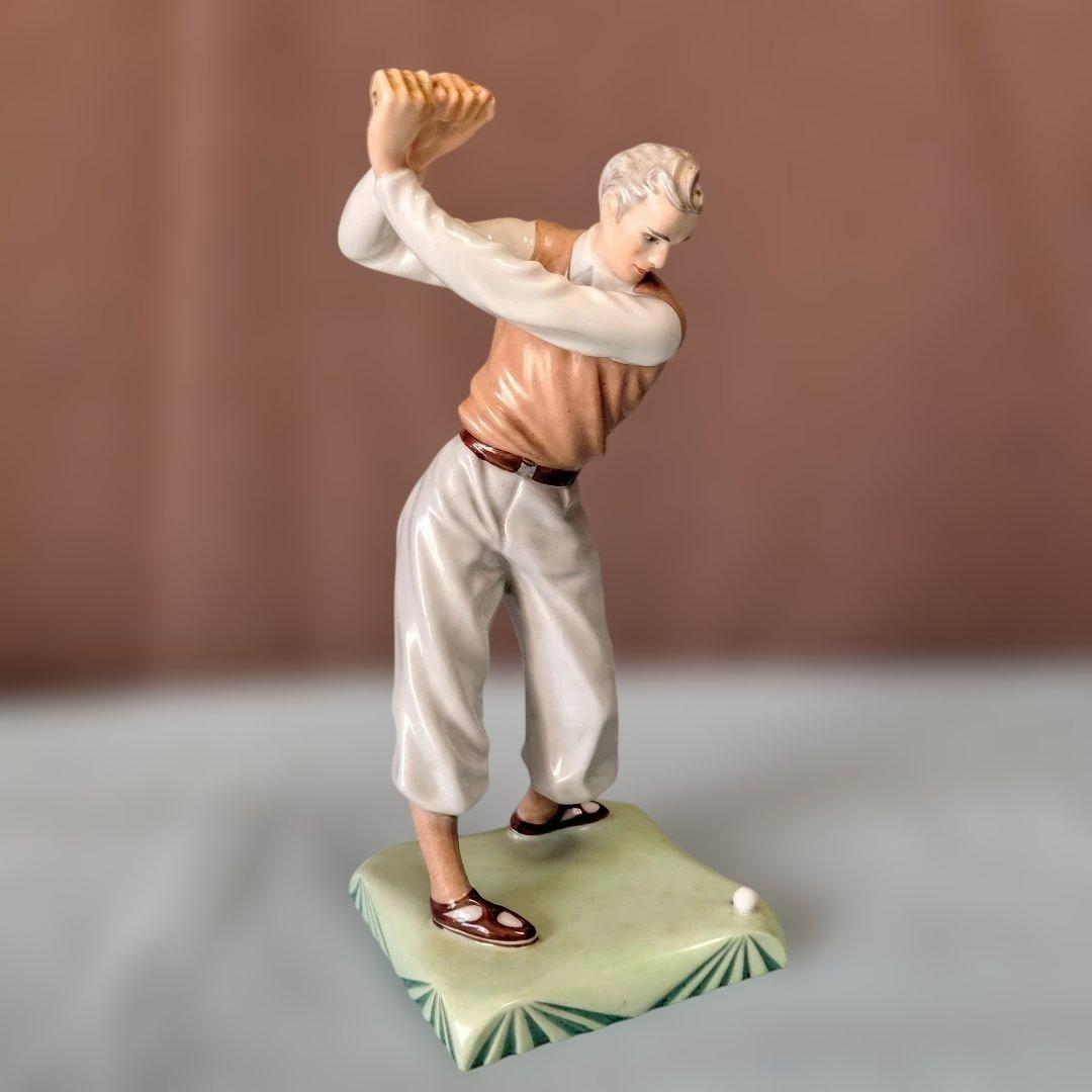 出品デビュー特別セール/チェコスロバキア/シュラーゲン ヴァルト陶製置物2点