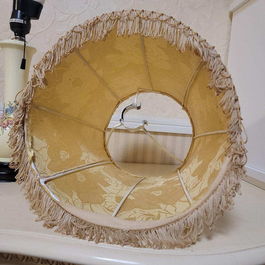 アンティークフロアライト　薔薇のフラワーパターンシェード　ヴィンテージ　レトロ