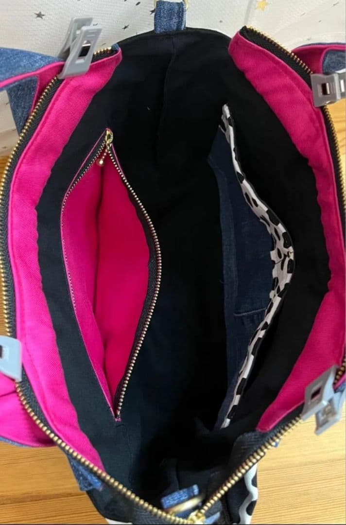 デニムリメイクバッグ（M）No.879☆ハンドバッグ　マザーズバッグ