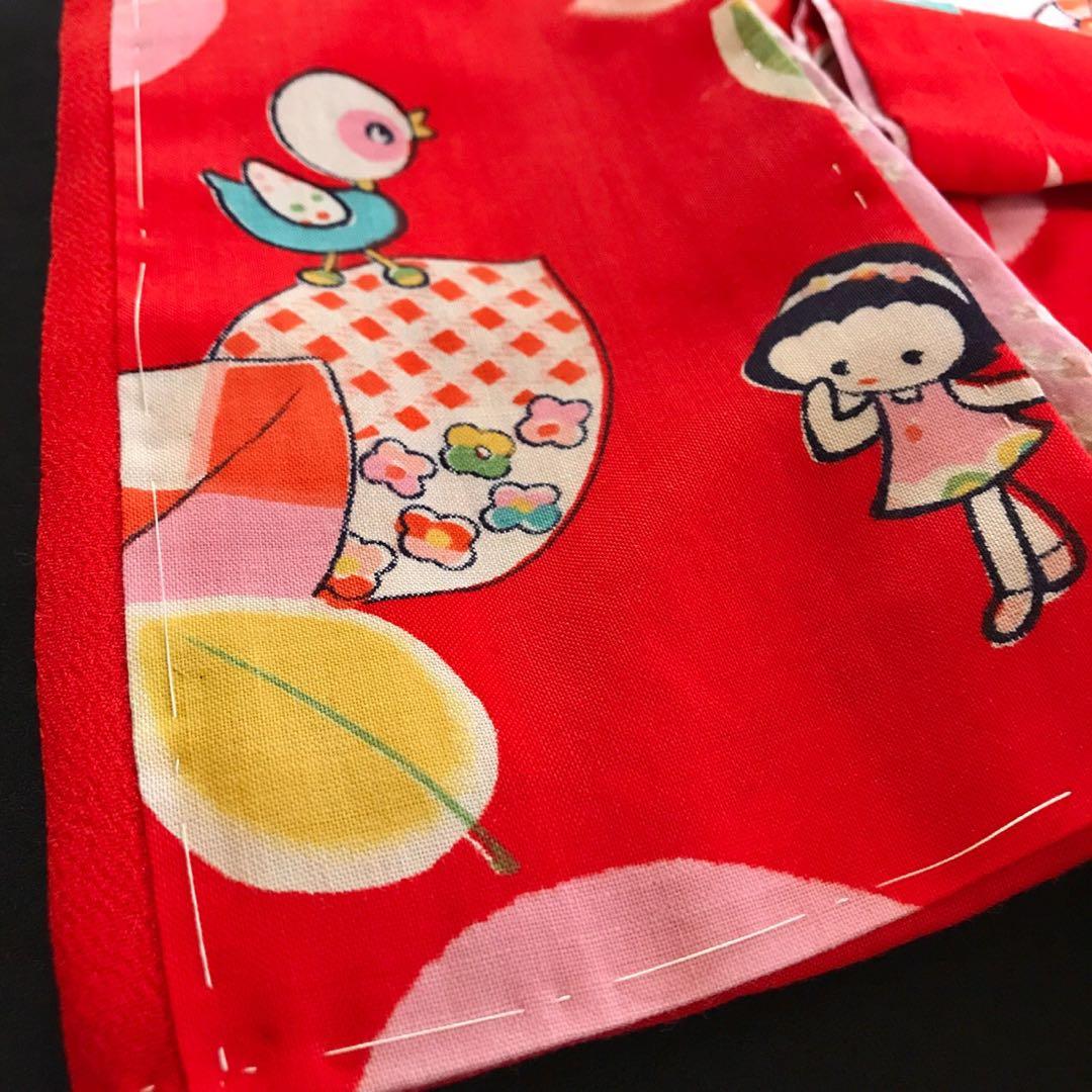 ＊ 市松人形 10号 昭和レトロ ひよこ 子供 着物 エプロン 帯 人形 ＊