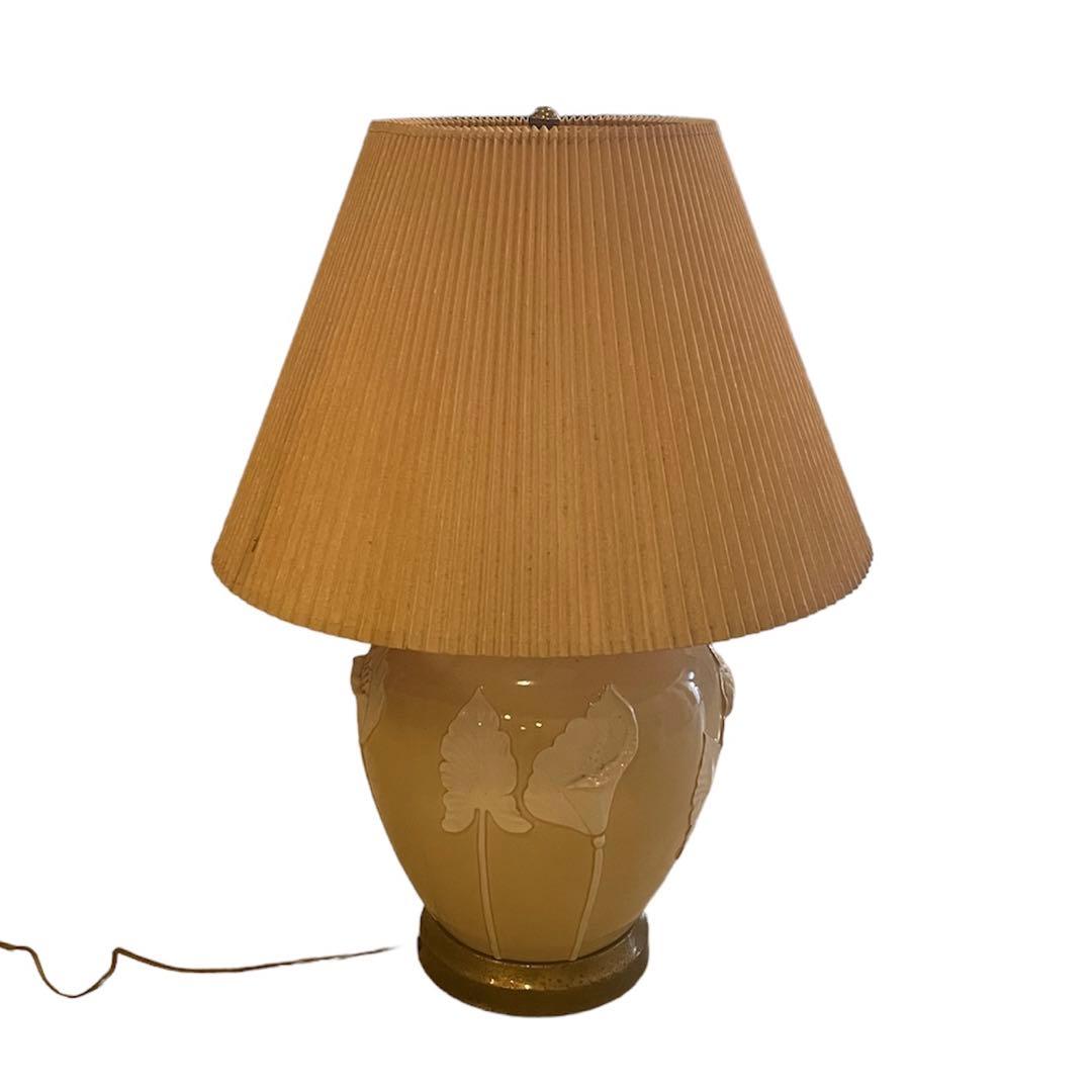 フロアスタンド BIG lamp shade Antique Flower leaf
