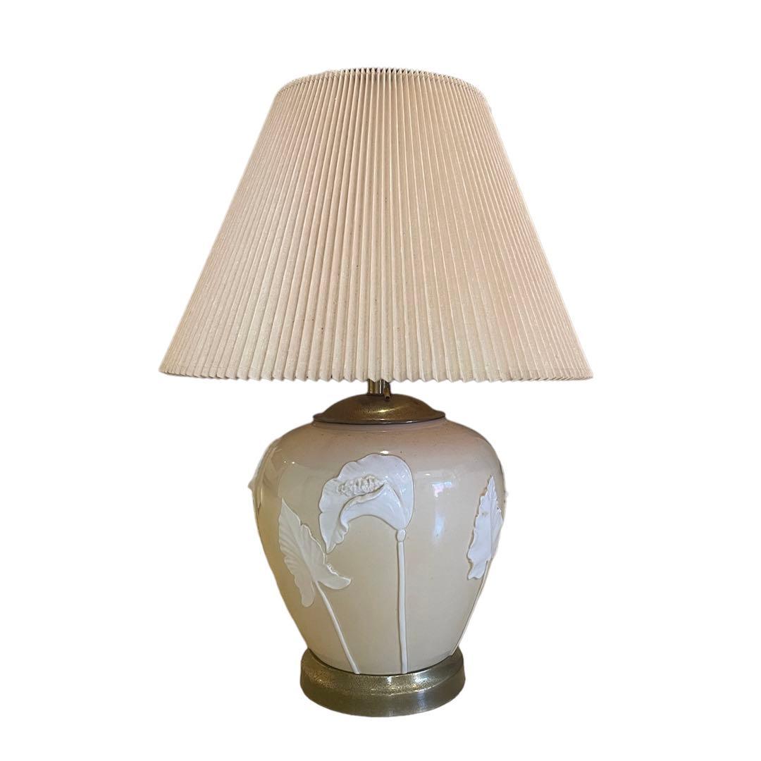 フロアスタンド BIG lamp shade Antique Flower leaf