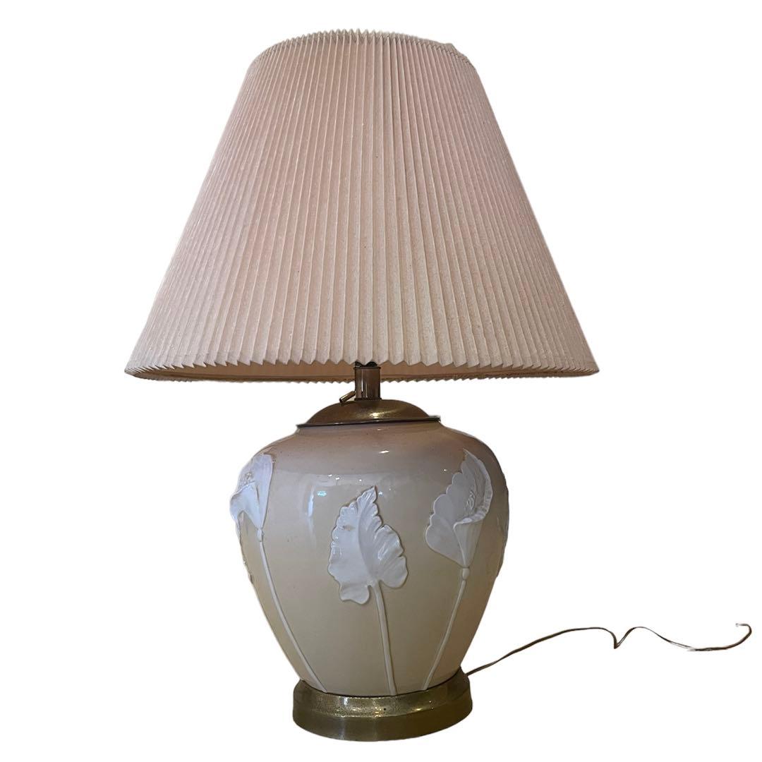 フロアスタンド BIG lamp shade Antique Flower leaf