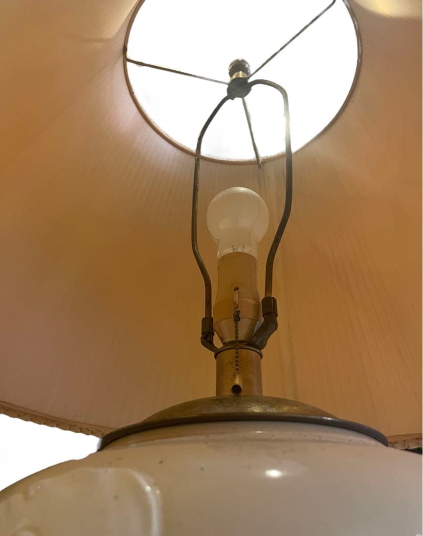 フロアスタンド BIG lamp shade Antique Flower leaf