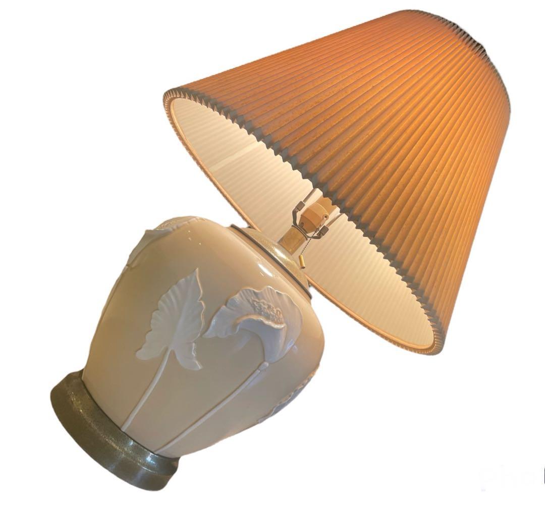フロアスタンド BIG lamp shade Antique Flower leaf