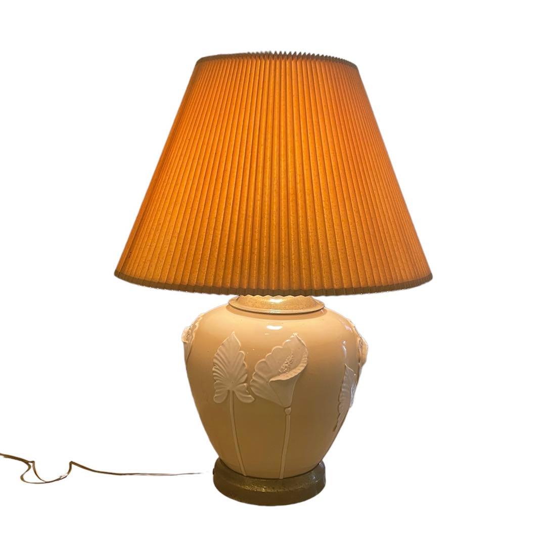 フロアスタンド BIG lamp shade Antique Flower leaf