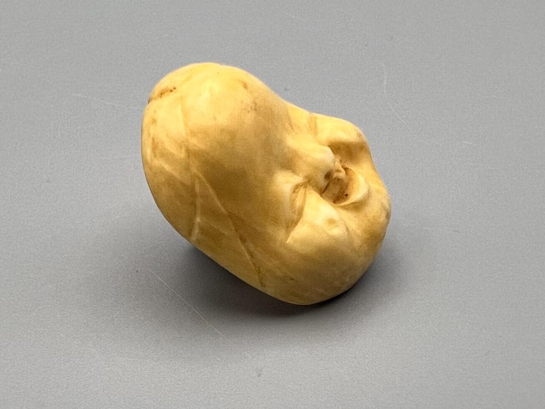 おふくめん　牙彫　煙草入れ金具　2点セット