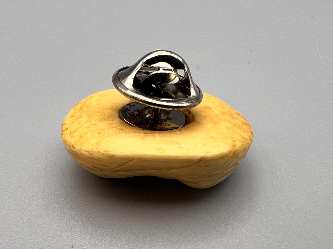 おふくめん　牙彫　煙草入れ金具　2点セット