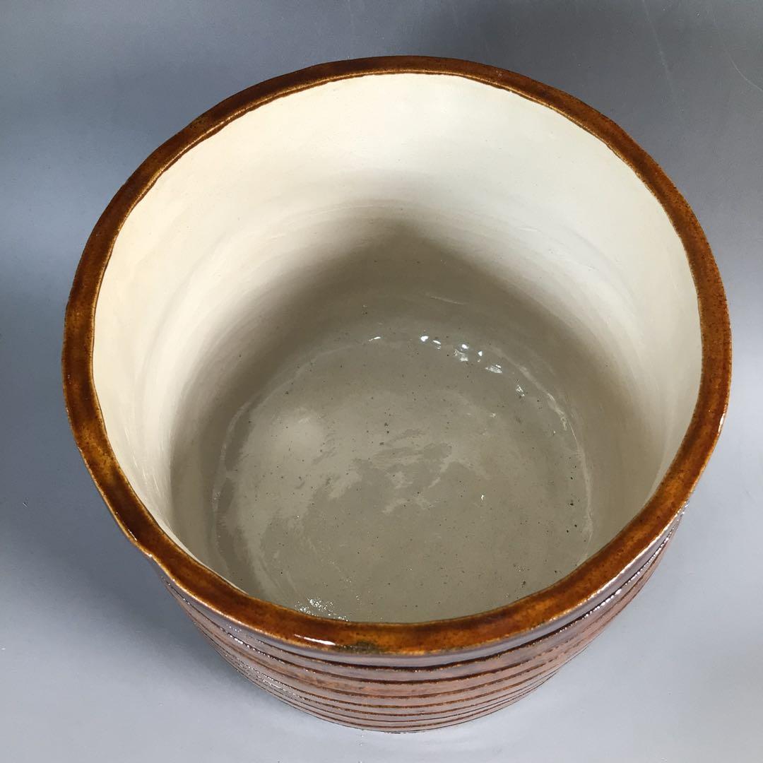 Ｎ５１５　水指　『泉南窯　塚本美恵子造』　共箱　茶道具