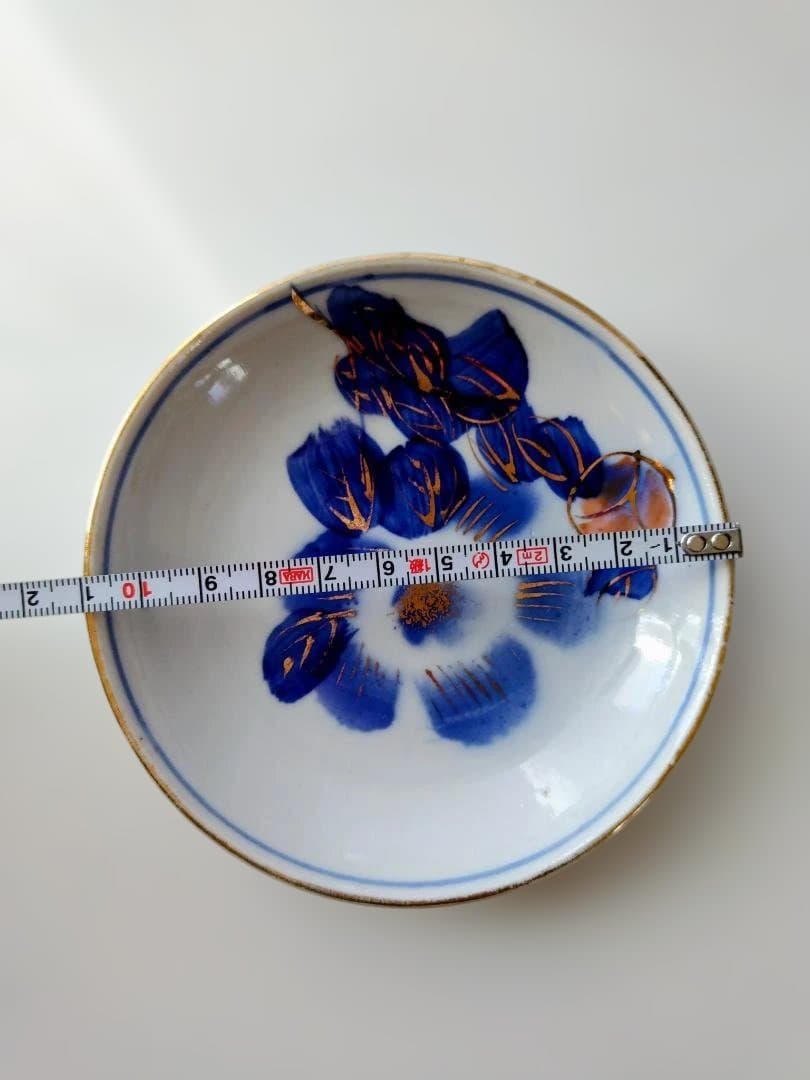 明治時代の古伊万里小皿二種４０客と墨弾技法 青海波に壺小皿２客