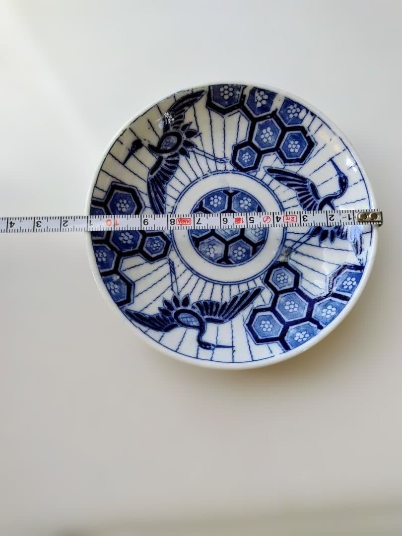 明治時代の古伊万里小皿二種４０客と墨弾技法 青海波に壺小皿２客