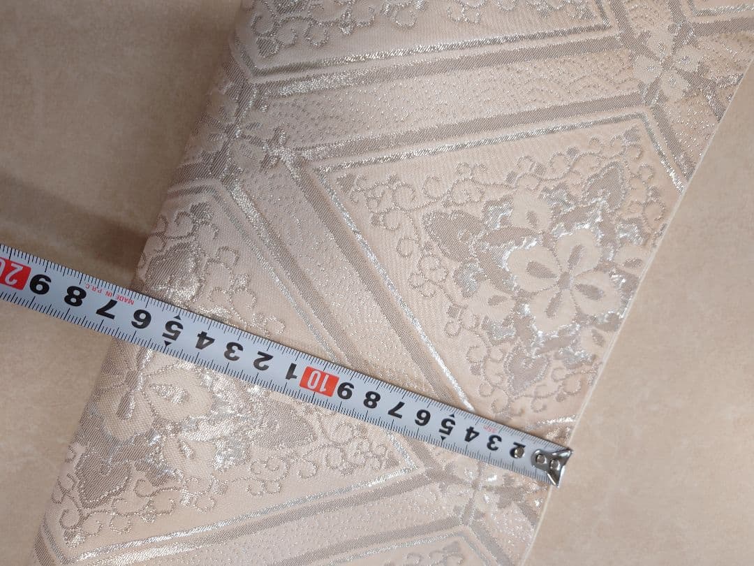 七五三　正絹　大人用袋帯からの作り帯　1点物　 銀系　薄ピンク　ハーフ成人式