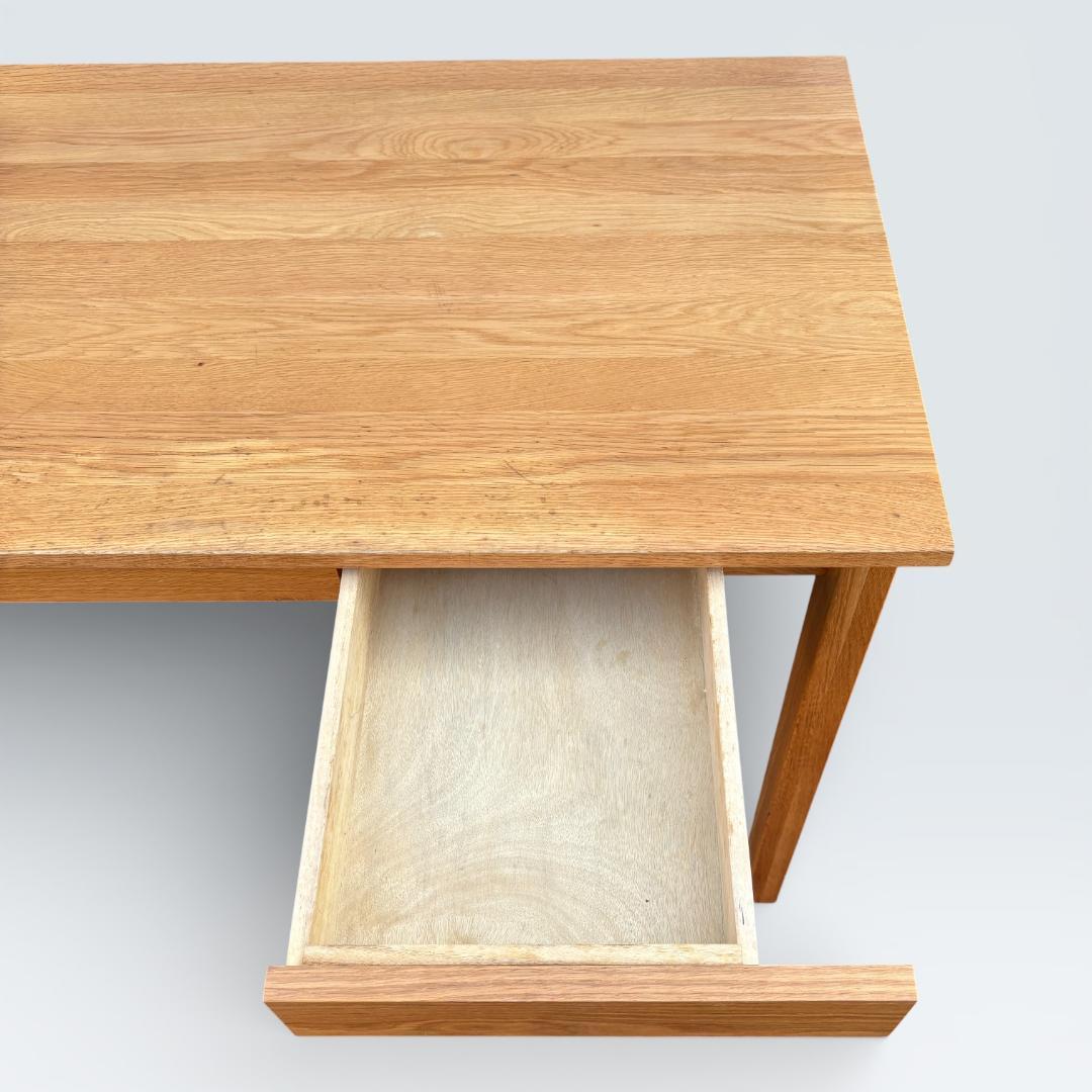 無印良品 無垢材デスク オーク材 引出付 廃盤 110cm 天然木 学習机