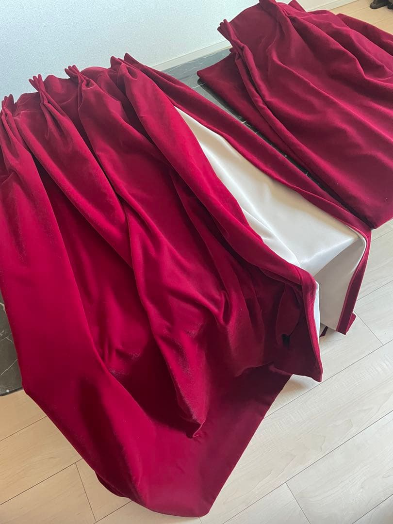 真紅オーダー遮光カーテン２セット